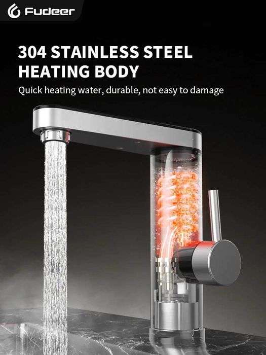 Проточен смесител с дисплей и сензорни бутони подходящ за кухня и баня