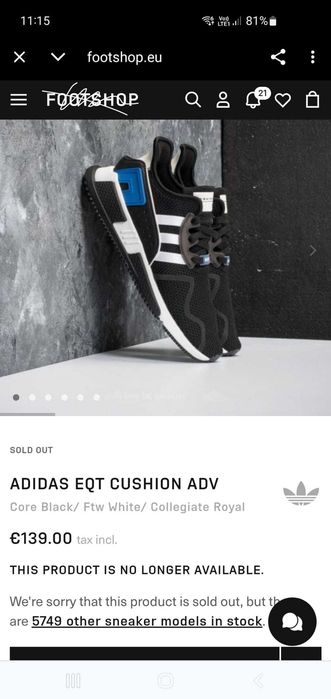 Adidas EQT Cushion ADV masura 44 si 46 originali noi in cutie