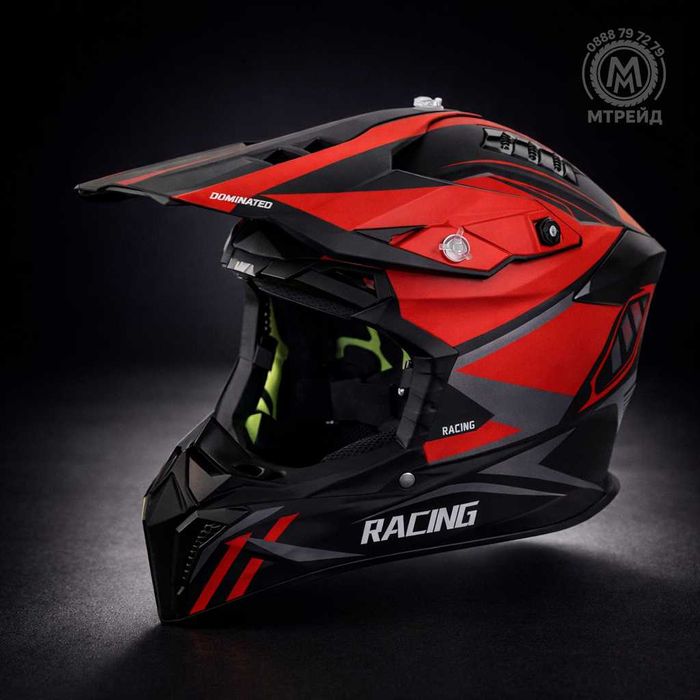 Кросова каска RACING, Full Face, DOT Сертификат, Размер: S; M; L; XL