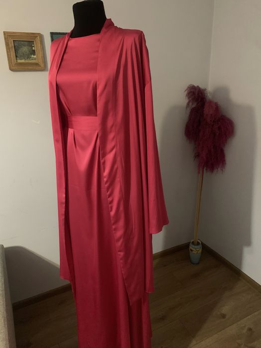 Вечернее платье новое 42-44 шелк / макси платье и кардиган