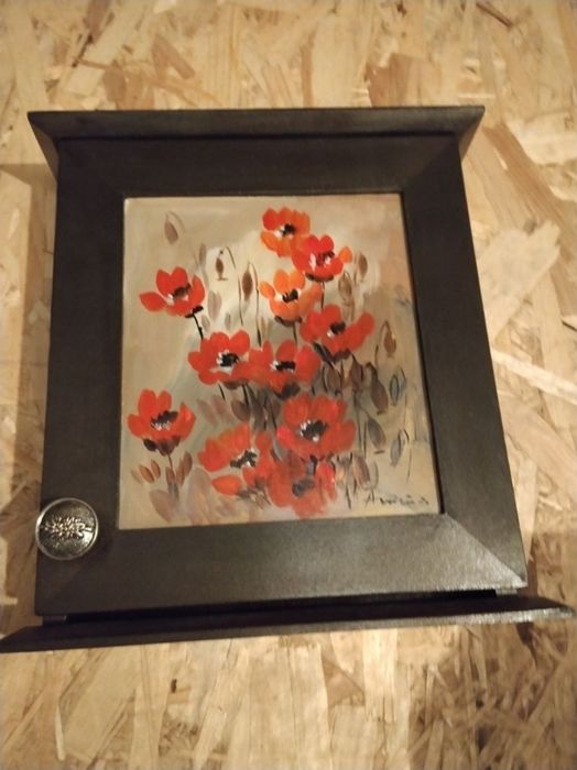 Cutie noua pentru chei lemn natural lemn natural 5 carlige 28x21x5.5cm