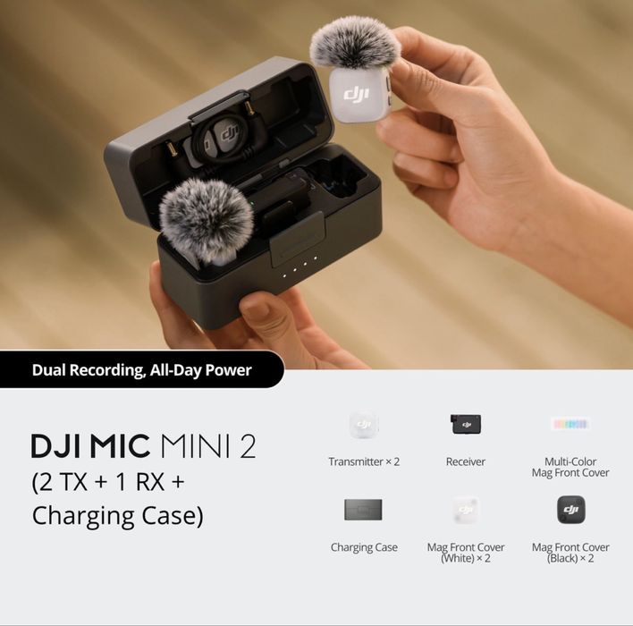 Микрофони DJI Mic Mini 2 (2 TX/1 RX/Charging Case)