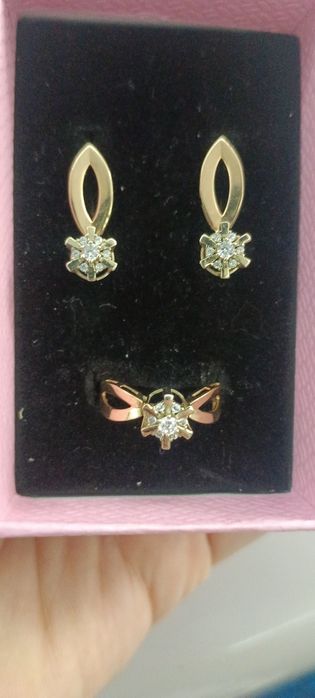 Серьги красное золото