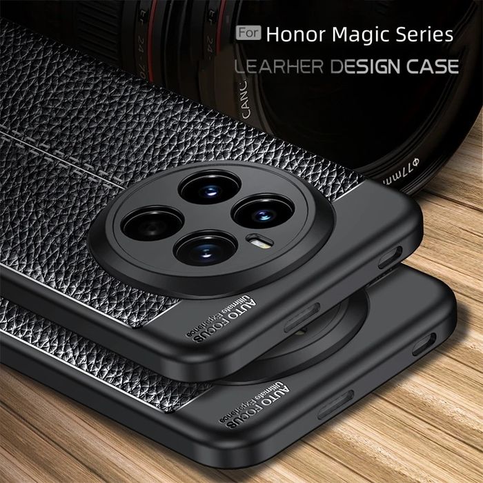 Honor Magic 7 Lite / 7 Pro / Лукс кейс гръб кожена шарка