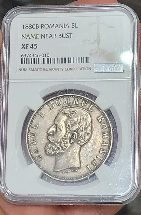 Moneda 5 lei 1880 Gradata NGC XF45 bani vechi