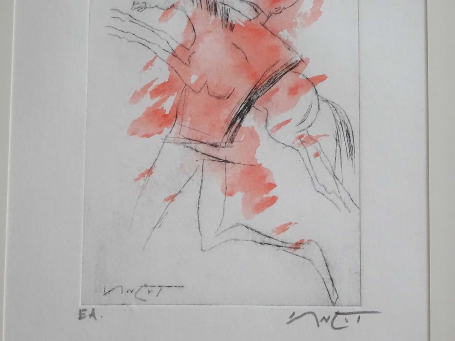 Gravura color, Ion Iancut, ‘Cal mistic’, deosebita