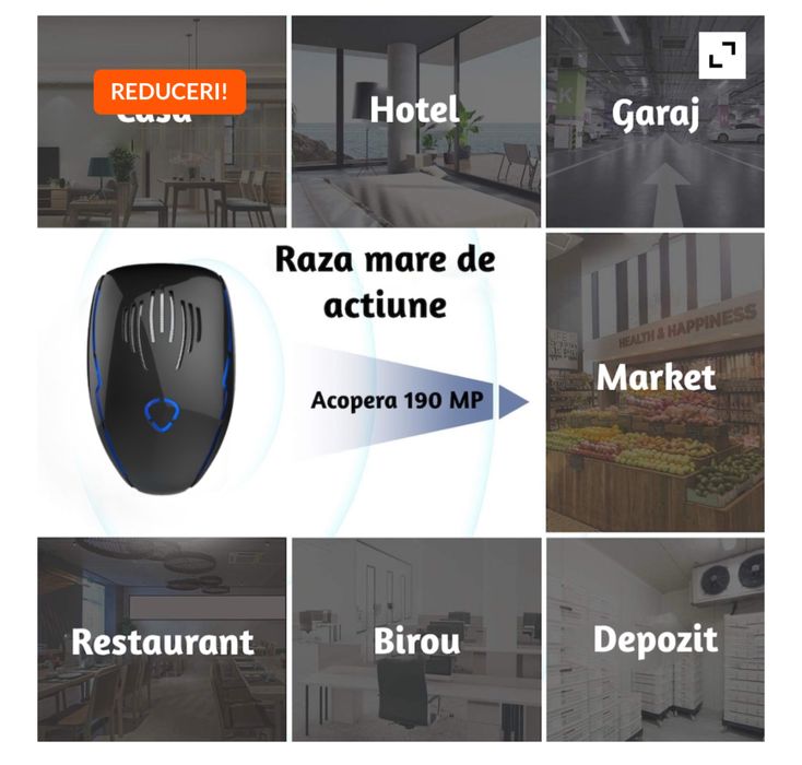 Dispozitiv inovativ cu ultrasunete anti daunatori ( insecte, rozatoare