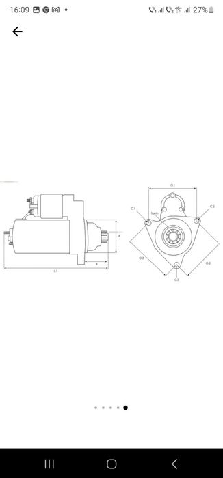 Electromotor tractor Massey Ferguson 135, 155, 165, 12V 2.7kW, 10 dint