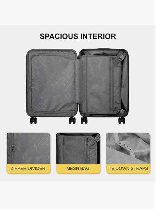 Troler LEVEL8 Grace 20” Carry-On – Roșu/Bordeaux – Nou