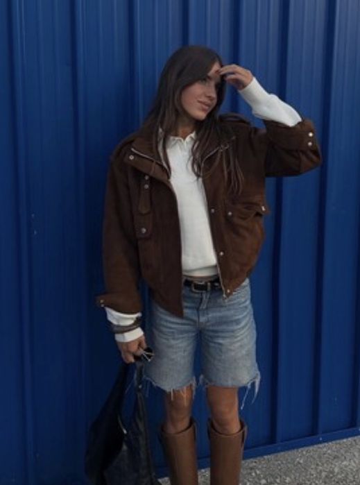 Яке Бершка, велур, кафяв шоколад, рр С