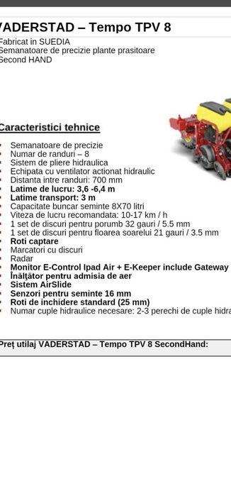 Semanatoare - finantabila - Vaderstadt floare + porumb