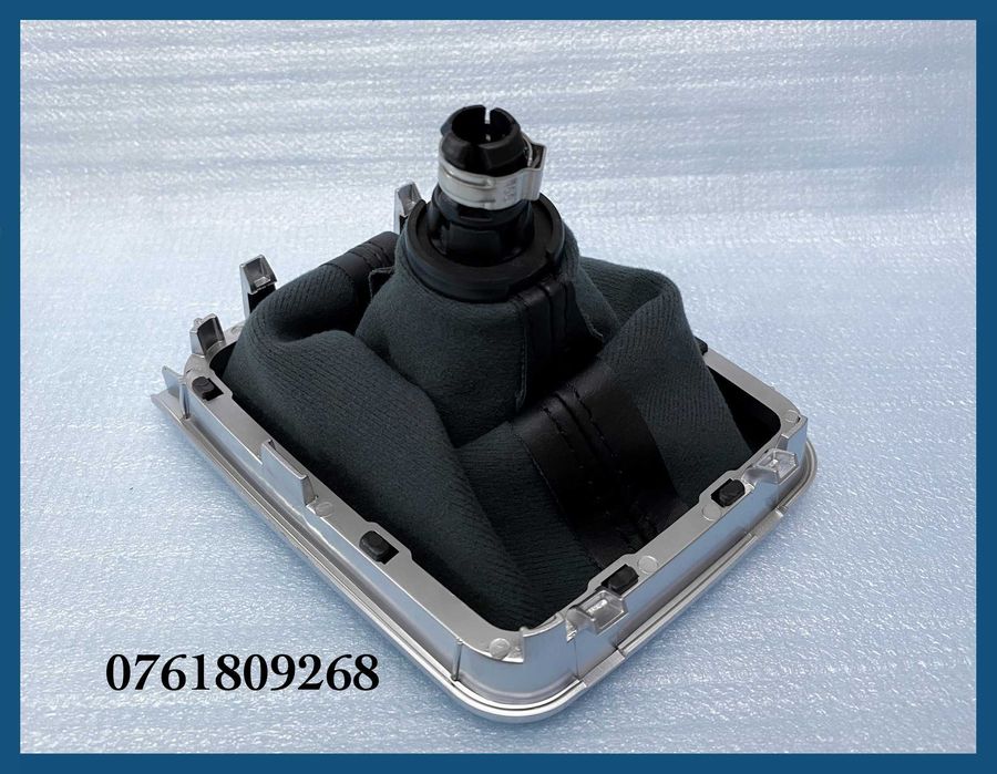 Manson schimbator + nuca piele + rama argintie VW Golf 7 cu 6 trepte