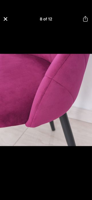 Set 4 scaune catifea fuchsia / dining modern – stare excelentă