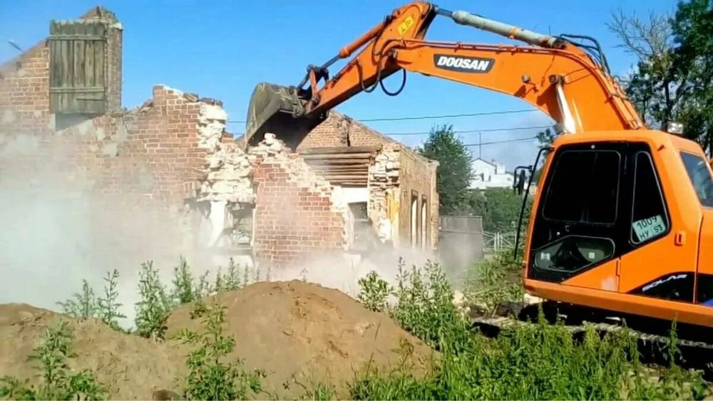 Снос домов разработка котлована