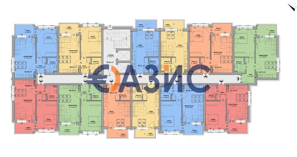 Продава се Двустаен апартамент в к.к. Слънчев бряг - 63 кв.м за 686 €/кв.м - Снимка #10