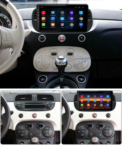 FIAT 500, 2007-2015 - 9" Андроид Навигация (Черен), 9710-1DIN