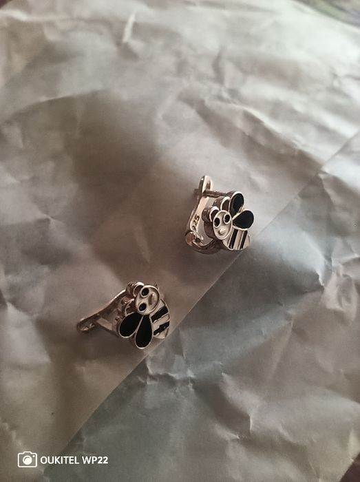 Детски сребърни обеци