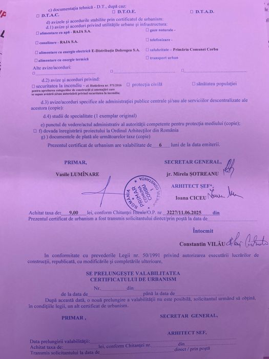 Teren vânzare lângă plaja Corbu în dezvoltare