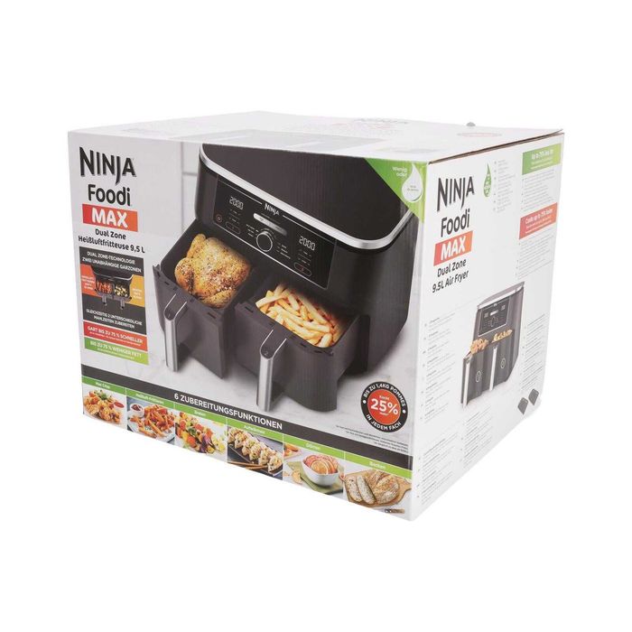 Friteuza cu Aer Cald Ninja Foodi MAX Dual Zone, 9.5L, 2470W, 2 Sertare