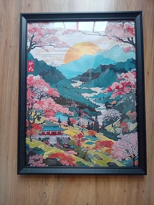Платно/принт /Японски пейзаж/ с рамка/  30 /40 см.