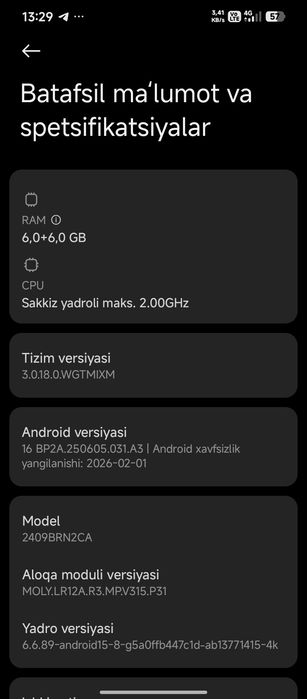 Redmi 14c karobka dakumeti bor