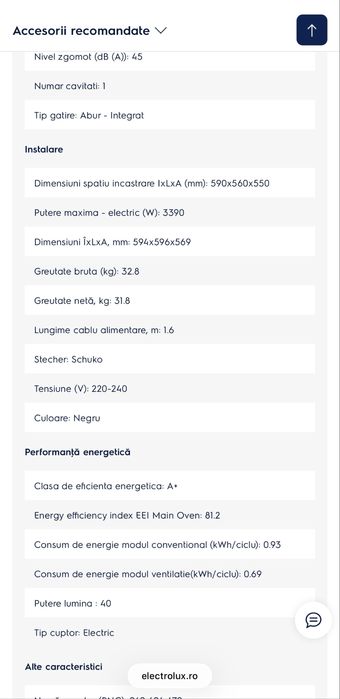 Cuptor electric Electrolux EOC6H71Z