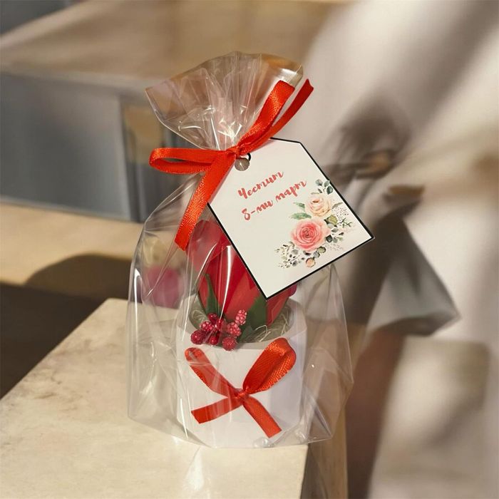 Мини кашпа с роза