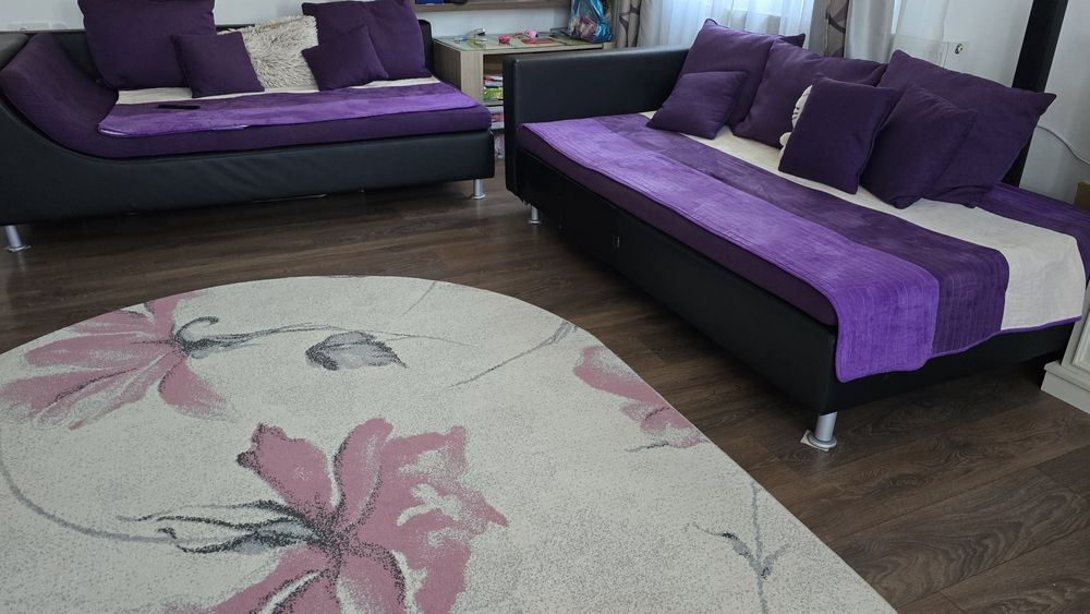 Coltar Casa Rusu, piele ecologica  si tapiterie , 300×200 si perne