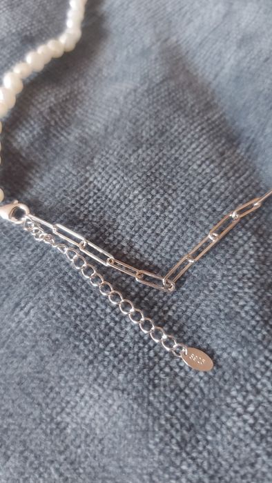 Сребърно колие с перли