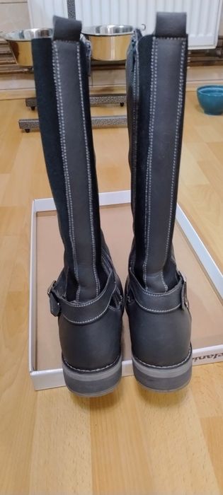 Cizme de piele gri Melania mărime 38