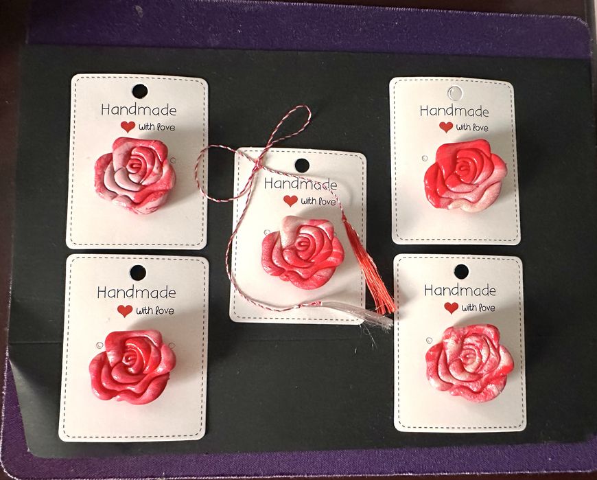 Broșe-Mărțișor handmade din lut polimeric