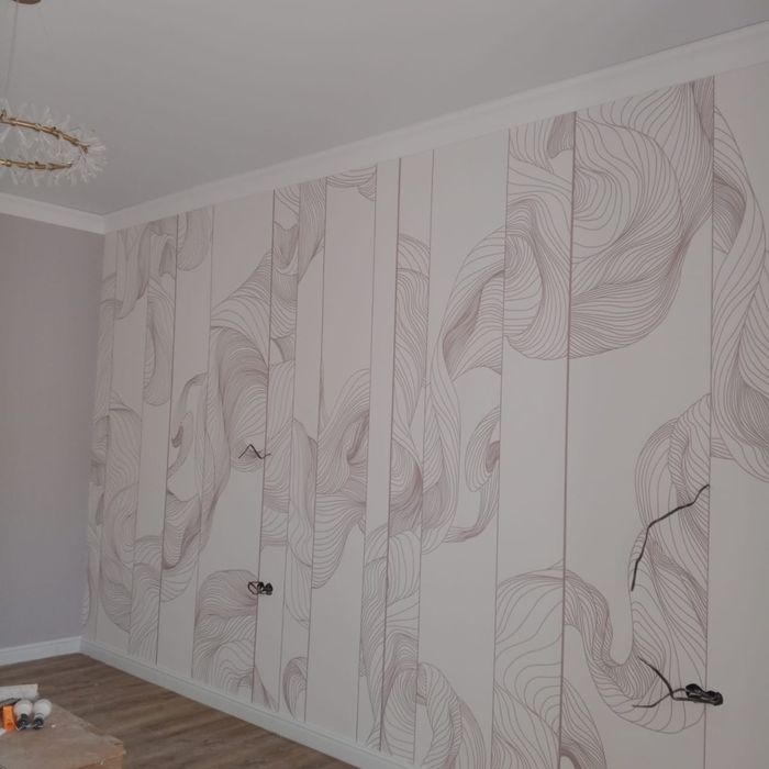 Поклейка обоев-$