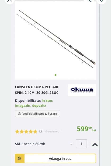 Okuma PCH air spin 2,4  actiune 30-80