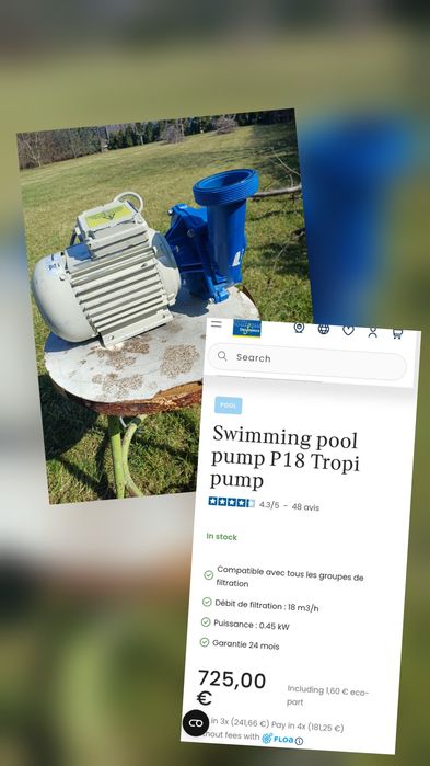 Pompe recirculare piscina debit mare
