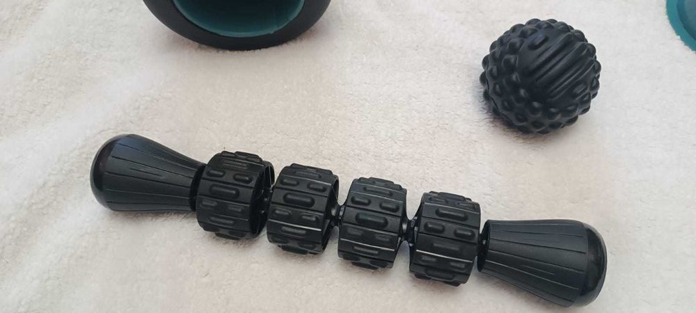 Set Masaj: rulou, minge, băț de masaj