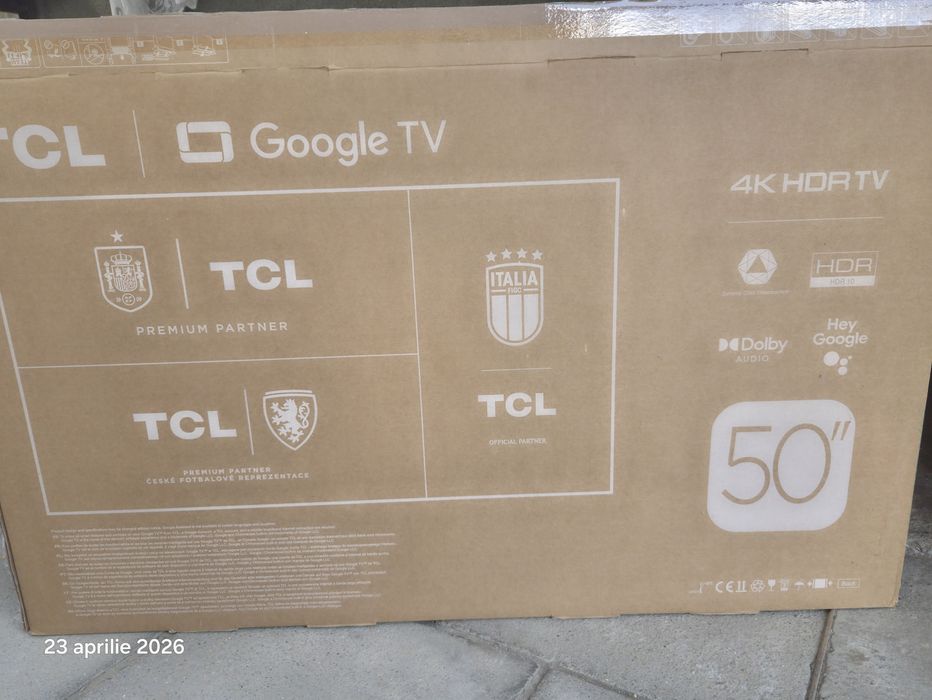 Vând televizor smart 4K tcl 50 inch(127 cm) Google Tv