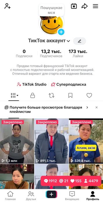 TikTok аккаунт (Франция) Монетизация включена