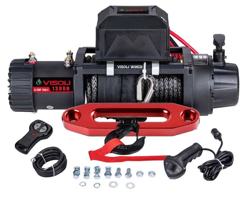 Troliu auto Visoli 13000lbs/5909kg cu sufa sintetica raport 150:1