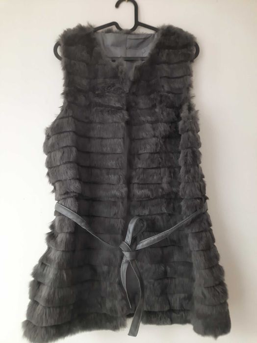 Сив пухен елек размер s/m