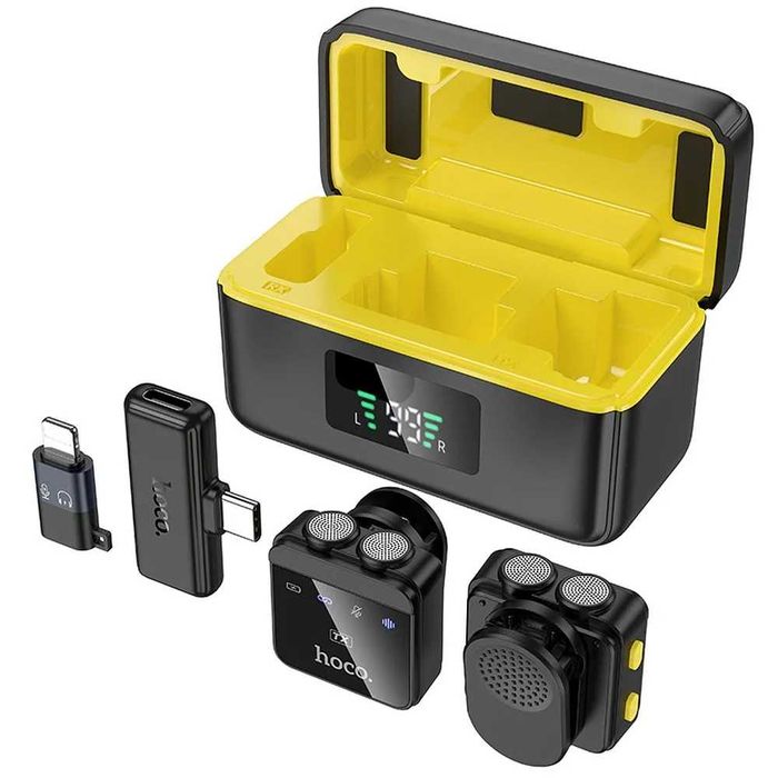 Microfon lavalieră wireless Lightning / USB C Hoco 2 buc L17