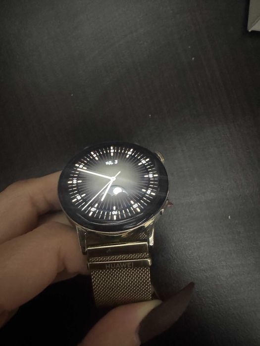 Смарт часовник Huawei - GT 3, 42mm, 1.32", златист