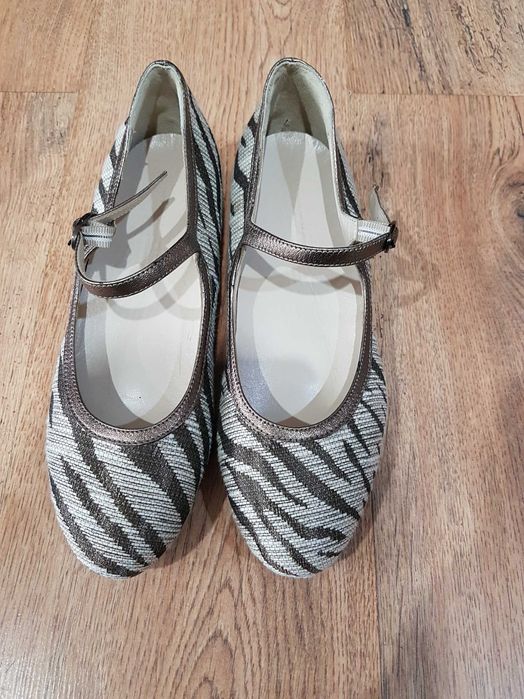 Pantofi dama noi handamde piele naturala+textil deosebiti 37