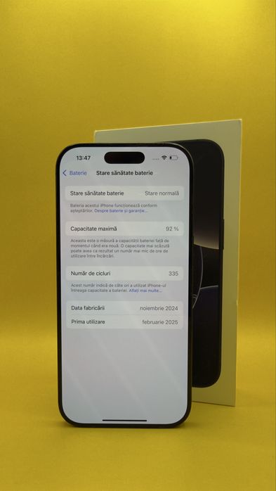 iPhone 16 Pro Black Titanium Baterie 92% 128GB