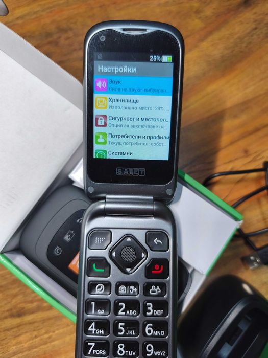 Нов SAIET - Link 4+ Умен мобилен телефон за възрастни хора 4G...