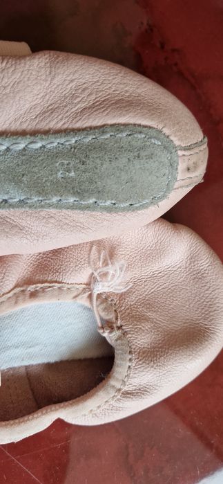 Demi-poante balet nivel începător talpă întreagă din piele Roz