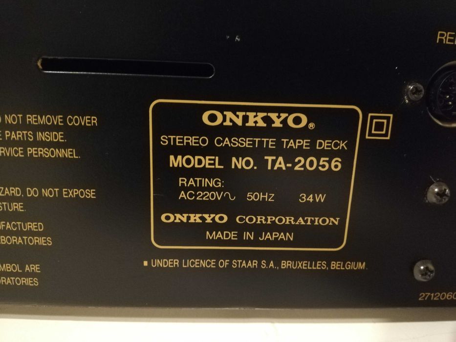 Stereo Cassette Deck ONKYO model TA-2056 - 3 capete/Rar/Vintage/Japan