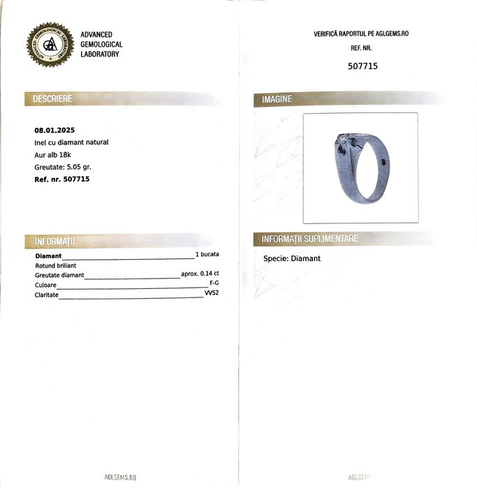 Inel din aur de 18K si diamante natural