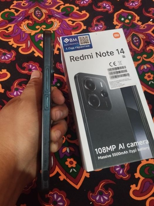 Redmi Note 14 Qora 8+8/128 gb lisi