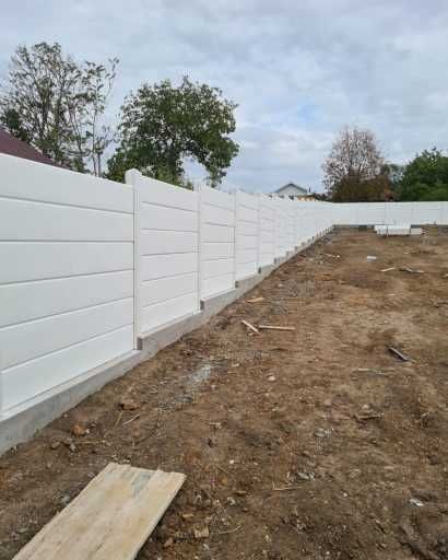 Gard din Beton  armat  Alb Gri