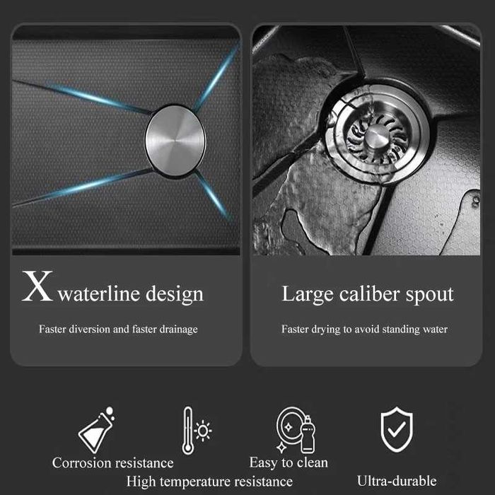 Модерна мултифункционална кухненска мивка с двовен водопад 20 в 1